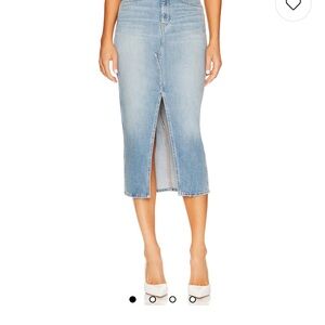 Hudson Jeans Light Blue Denim Midi Skirt